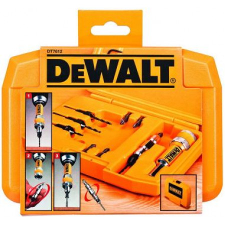 Набор пилотных сверл с зенкерами DT7612, Flip&Drive 12 предметов DT7612-XJ DeWalt