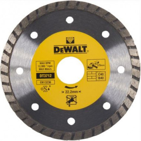 Алмазный круг Turbo универсальный 125х22.2,h=7мм DT3712-QZ DeWalt