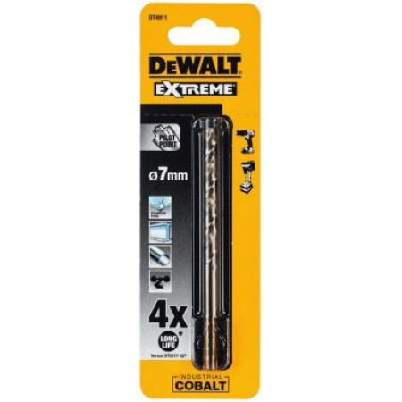 Сверло по металлу COBALT 8%, 7 x 109 x 66 мм DT4911-QZ DeWalt