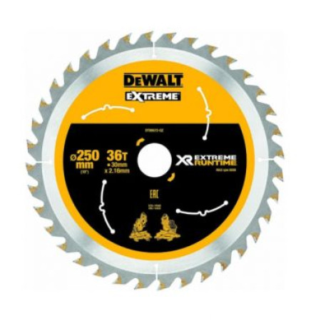 Пильный диск EXTREME RUNTIME, 250х30 мм DeWalt DT99572-QZ