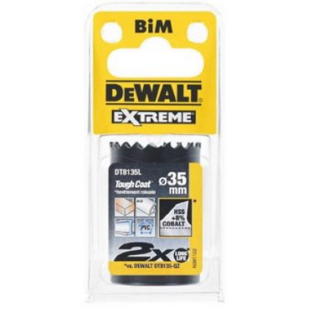 Коронка биметаллическая COBALT 35х37мм DT8135L-QZ DeWalt