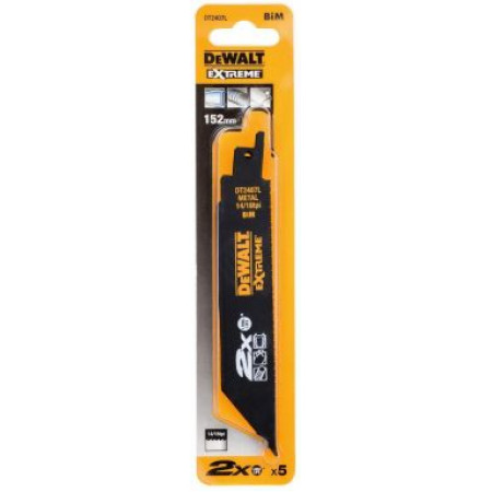 Полотно для сабельных пил BiM по металлу 152х1.4-1.8ммS936BEF 5шт DT2407L-QZ DeWalt Полотно для сабельных пил BiM по металлу 152х1.4-1.8ммS936BEF 5шт DT2407L-QZ DeWalt