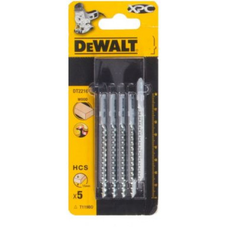 Пилка для лобзика по дереву XPC 82x54x2.0x15 мм T119BO 5шт DT2216-QZ DeWalt