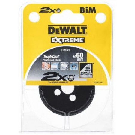Коронка биметаллическая COBALT 60х40мм DT8160L-QZ DeWalt