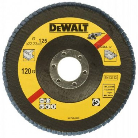 Лепестковый круг EXTR 125x22.2 мм 120G, тип29 DT3268-QZ DeWalt