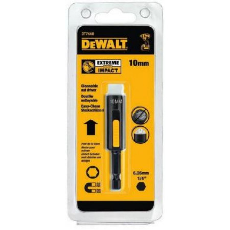 Торцевой ключ IMPACT 10мм магнитный Easy Clean DT7440-QZ DeWalt