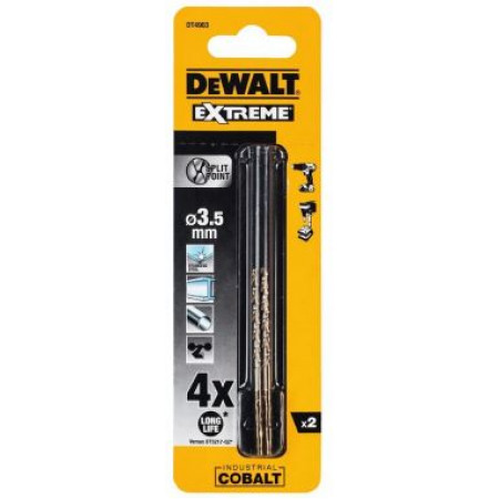 Сверло по металлу COBALT 8%, 3.5 x 70 x 39 мм, 2 шт. DT4903-QZ DeWalt