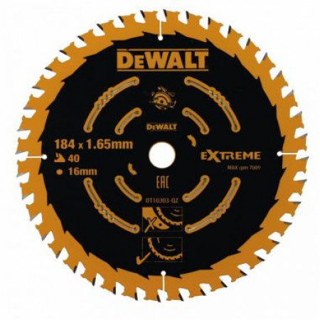 Пильный диск EXTREME по дереву 184/16 1.65 40 WZ +18° DT10303-QZ DeWalt