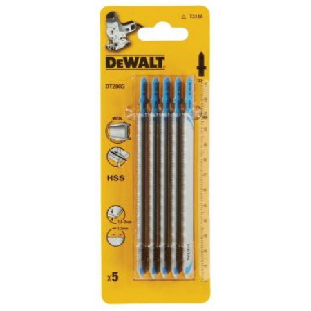Пилка для лобзика по металлу HSS 132x108x1.2x3 мм T318A 5шт DT2085-QZ DeWalt
