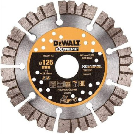 Алмазный диск отрезной 125 x 22.2, h=12 DeWalt DT90294-QZ