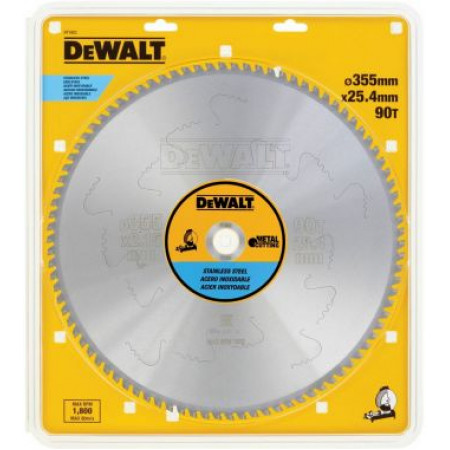 Пильный диск EXTREME по INOX 355/25.4 90 MTCG +10° DT1922-QZ DeWalt