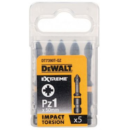 Биты ударные IMPACT Torsion Pz1 50мм 5шт DT7390T-QZ DeWalt