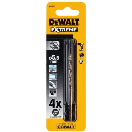 Сверло по металлу COBALT 8%, 5.5 x 93 x 52 мм DT4907-QZ DeWalt