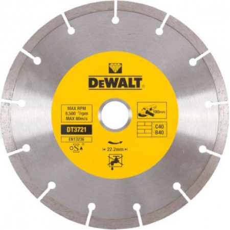 Алмазный круг сегментный универсальный 180х22.2 h=7мм DT3721-QZ DeWalt