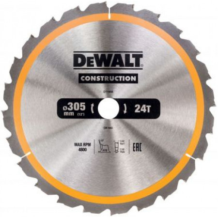 Пильный диск CONSTRUCT 305/30 24 ATB -5° DT1958-QZ DT1958-QZ DeWalt