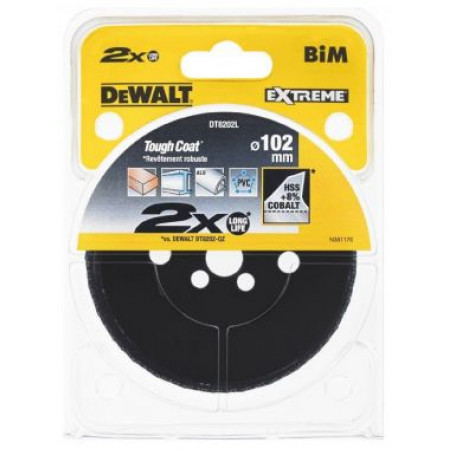 Коронка биметаллическая COBALT 102х46 мм DT8202L-QZ DeWalt