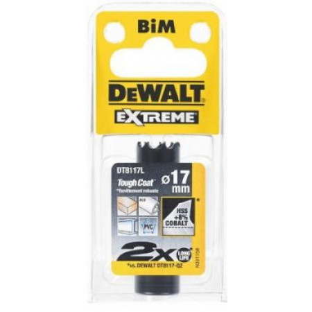Коронка биметаллическая COBALT 17х37 мм DT8117L-QZ DeWalt