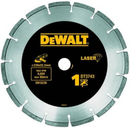 Алмазный круг сегментный универсальный 230х22.2 h=8.5мм DT3743-XJ DeWalt Алмазный круг сегментный универсальный 230х22.2 h=8.5мм DT3743-XJ DeWalt