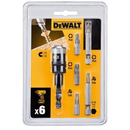 Набор бит HIGH PERFORMANCE, с держателем, 6 предметов DT71514-QZ DeWalt